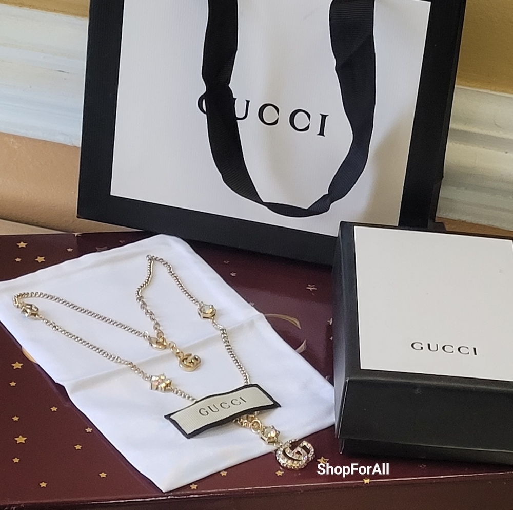 Gucci Gold Necklace with Crystal Details - Picture 8 of 12